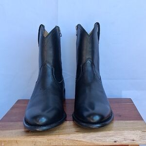 Quince Leather Western Zip Boots Black 10.5